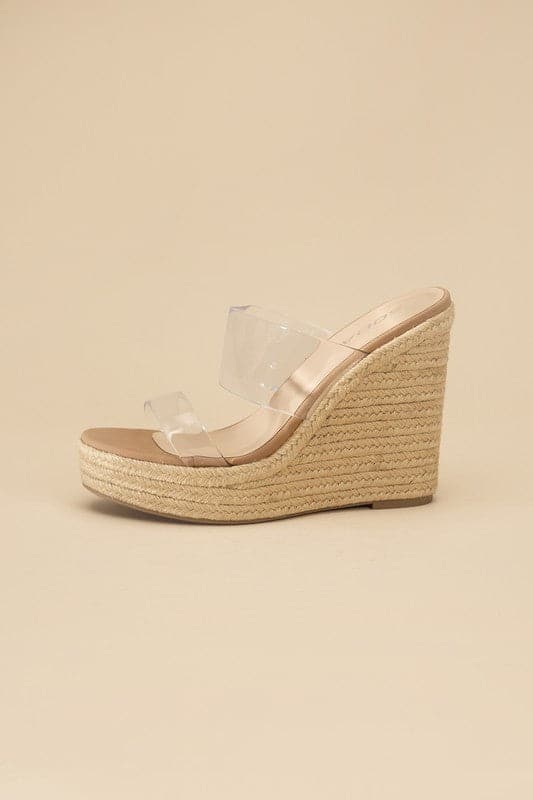 Clear Espadrille Wedges, Platform Sandals- Avah Couture