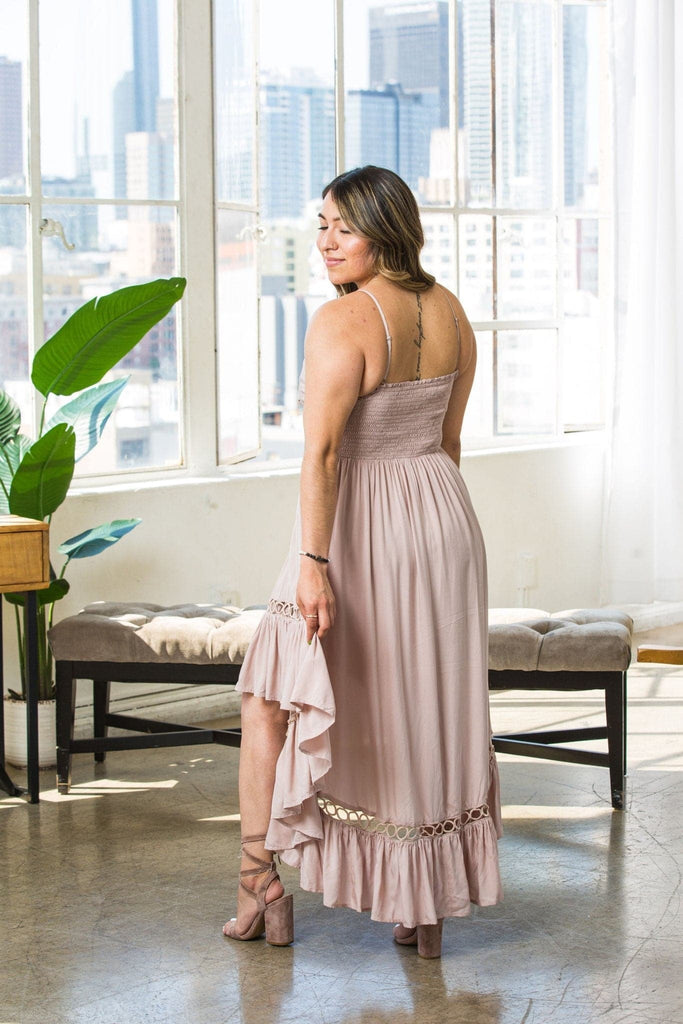 Desert Song High Low Dress - Taupe - Avah Couture