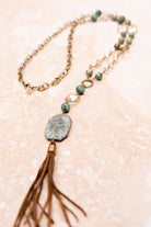 Down To Earth Stone Drop And Tassel Necklace - AVAH