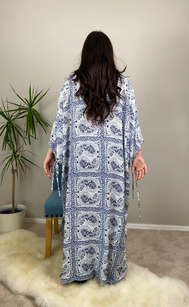 Dreamin' Dolman Sleeves Kimono - Blue - Avah Couture