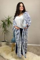 Dreamin' Dolman Sleeves Kimono - Blue - AVAH