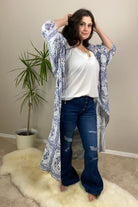 Dreamin' Dolman Sleeves Kimono - Blue - AVAH