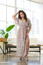 Forget Me Not Pink Floral V-Neck Maxi Dress - AVAH