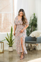 Forget Me Not Pink Floral V-Neck Maxi Dress - AVAH