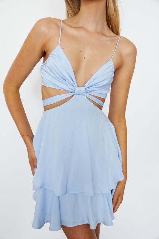 It's Your Paradise Cut Out Cami Mini - Steel Blue or White - AVAH