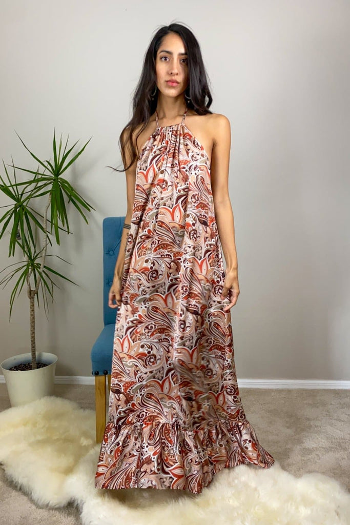 Kona Halterneck Maxi Dress - Multi - Avah Couture