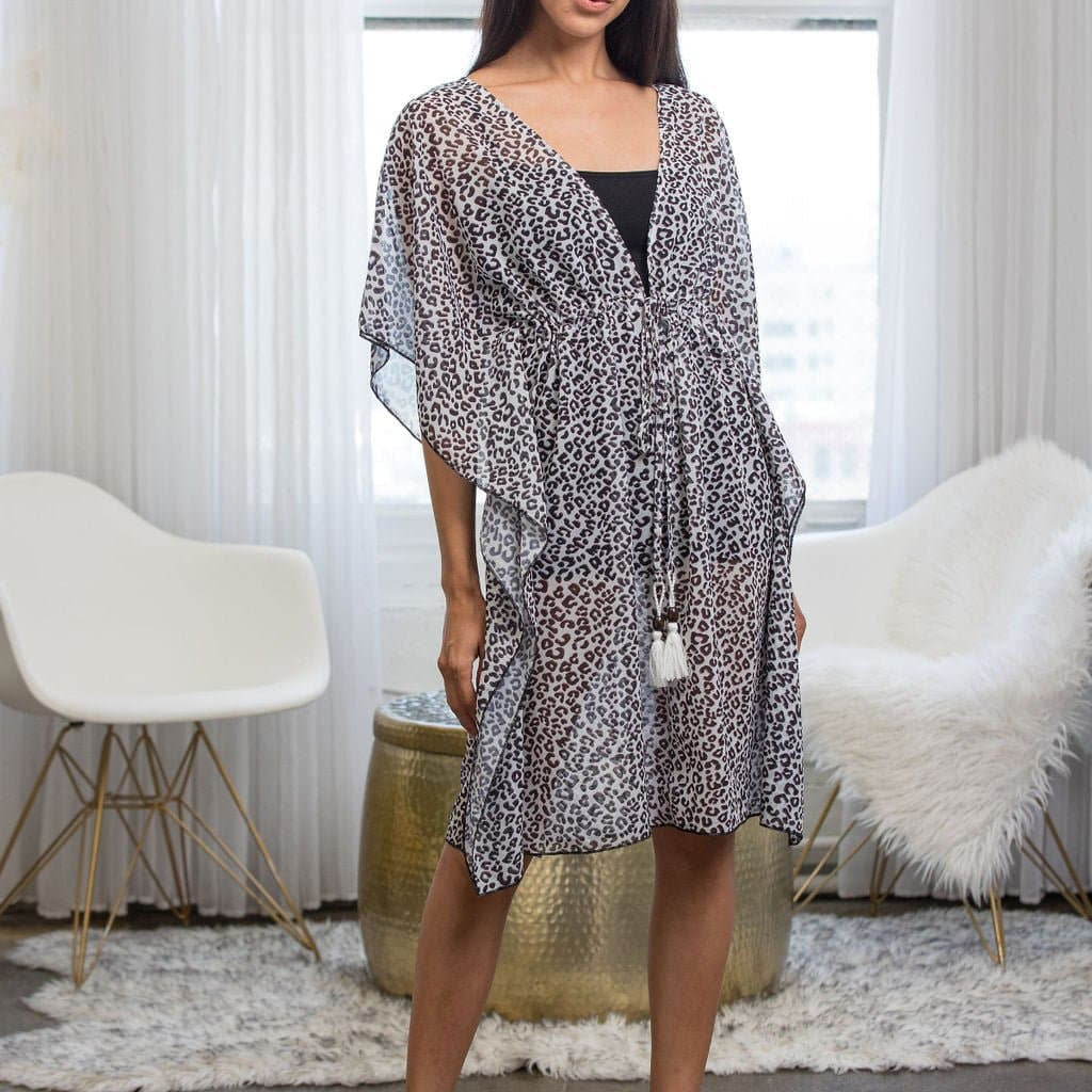 Let's Do This Leopard Kimono With Tassel - AVAH