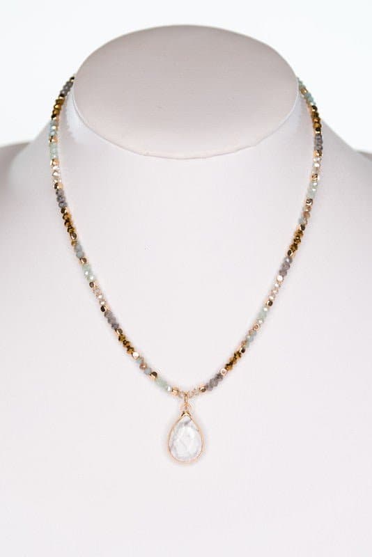 Most Wanted Marble Charm Teardrop Necklace - Avah Couture
