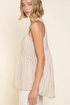 AVAH-Ocean Air Babydoll Sleeveless Top