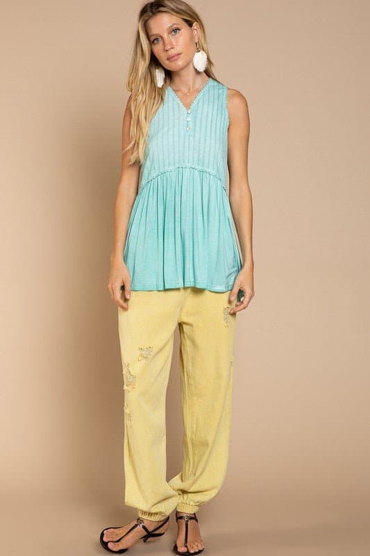Ocean Air Babydoll Knit Tank Top - Available in 3 colors - Avah Couture