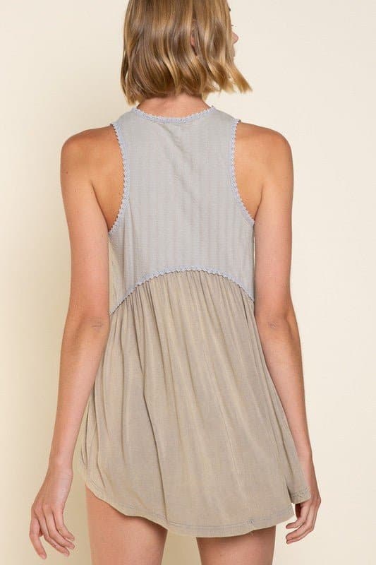 AVAH-Ocean Air Babydoll Sleeveless Top