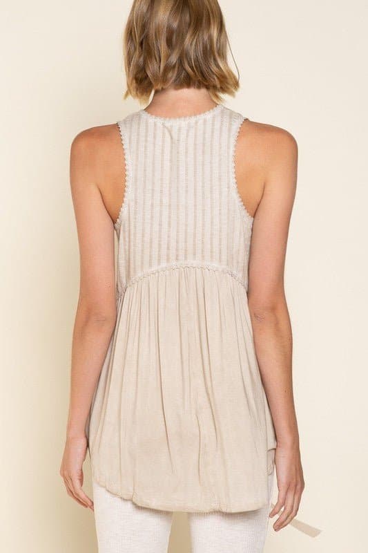 AVAH-Ocean Air Babydoll Sleeveless Top