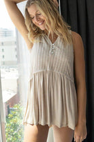 AVAH-Ocean Air Babydoll Sleeveless Top