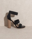 Presley Lifted Heel Sandal Black - Avah Couture