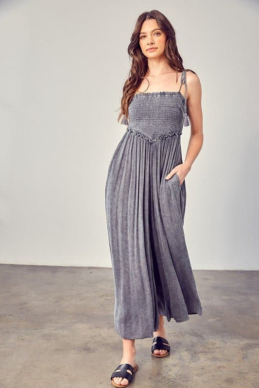 Simple Moments Smocked Wide Leg Jumpsuit - Avah Couture