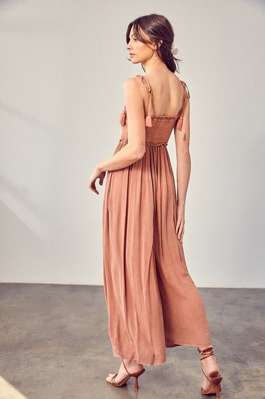 Simple Moments Smocked Wide Leg Jumpsuit - Avah Couture