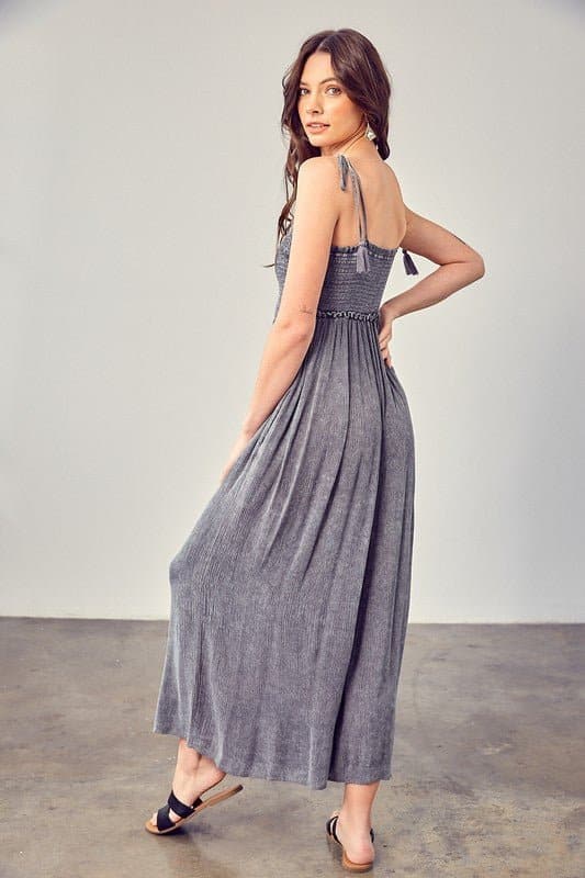 Simple Moments Smocked Wide Leg Jumpsuit - Avah Couture