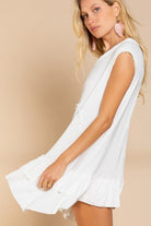 Simply Satisfying Sleeveless Ruffle Hem Mini Dress - Avah Couture