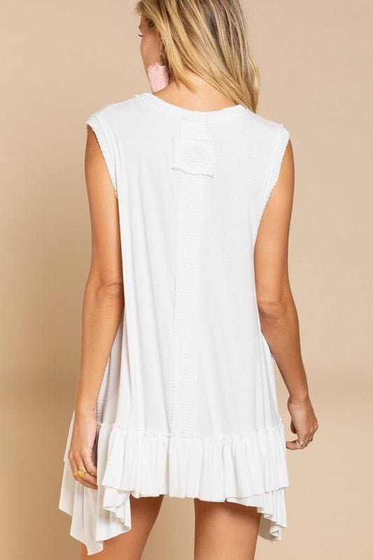 Simply Satisfying Sleeveless Ruffle Hem Mini Dress - Avah Couture