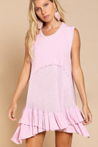 Simply Satisfying Sleeveless Ruffle Hem Mini Dress - Avah Couture