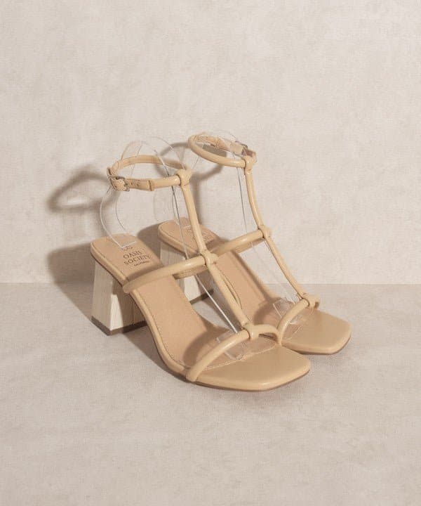 Sofia Wooden Heel Sandals - Avah Couture