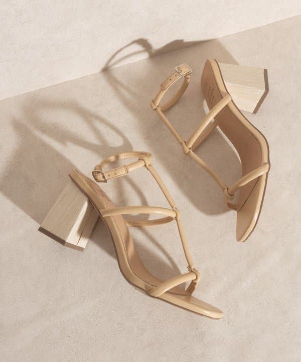 Sofia Wooden Heel Sandals - Avah Couture