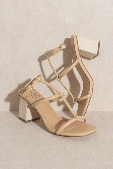 Sofia Wooden Heel Sandals - Avah Couture