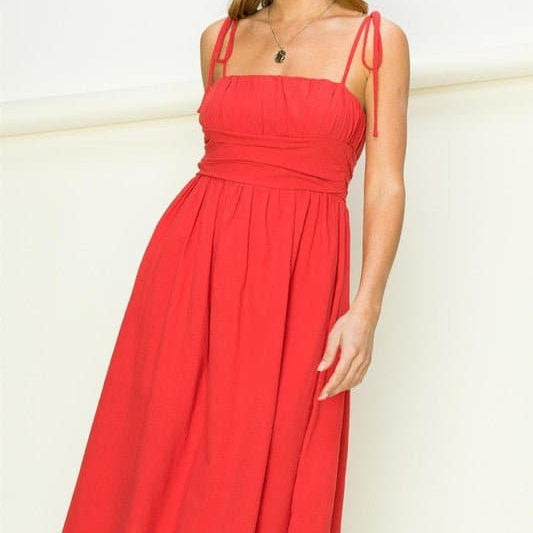 Stop And Stare Tie Strap Midi Dress - Available in 3 colors - Avah Couture