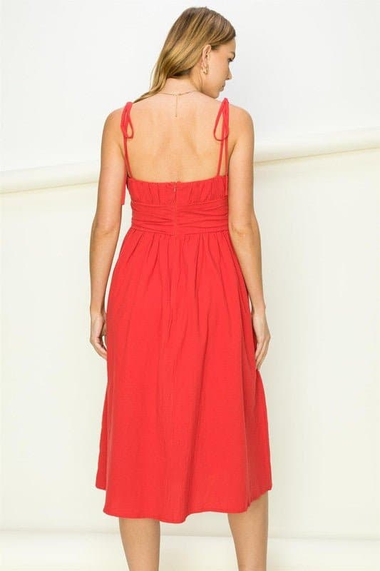 Stop And Stare Tie Strap Midi Dress - Available in 3 colors - Avah Couture