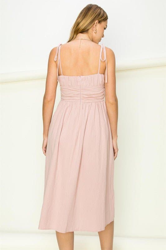 Stop And Stare Tie Strap Midi Dress - Available in 3 colors - Avah Couture
