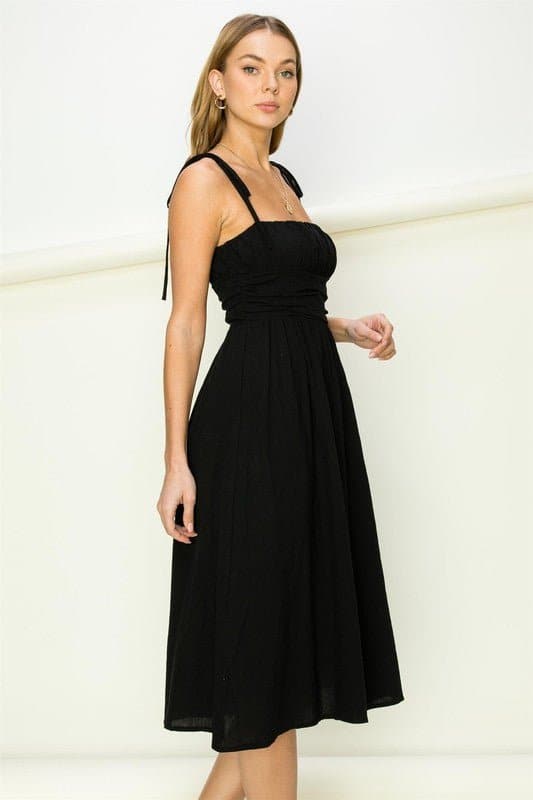 Stop And Stare Tie Strap Midi Dress - Available in 3 colors - Avah Couture
