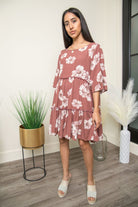 Summer Rose 3/4 Sleeve Ruffle Dress - AVAH