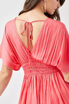 The Kimberly Smocked Waist Mini Dress - White or Coral - Avah Couture