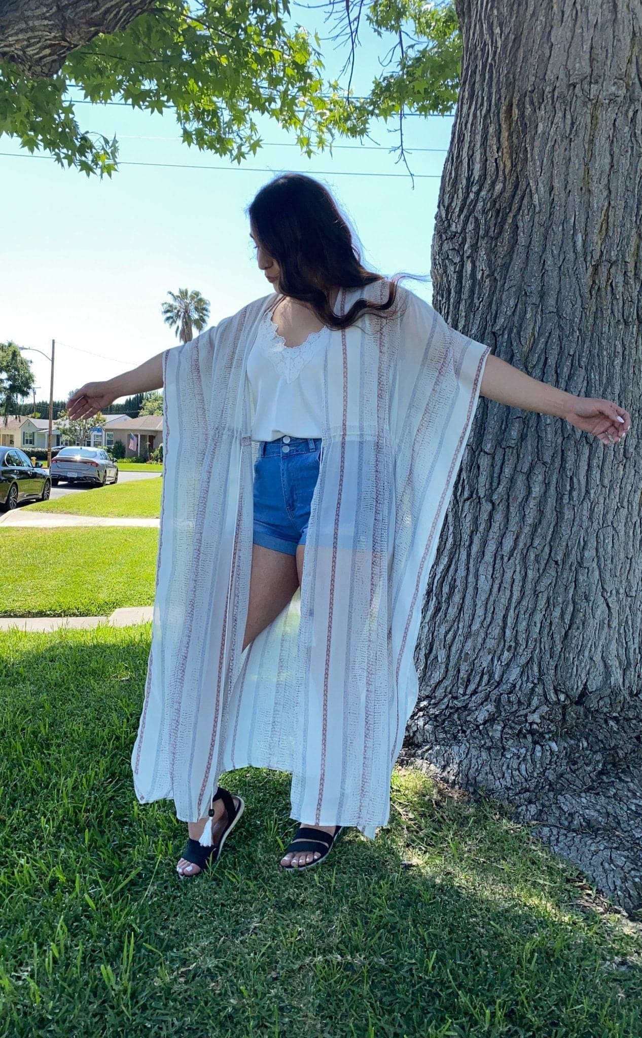 White Sands Woven Kimono - AVAH