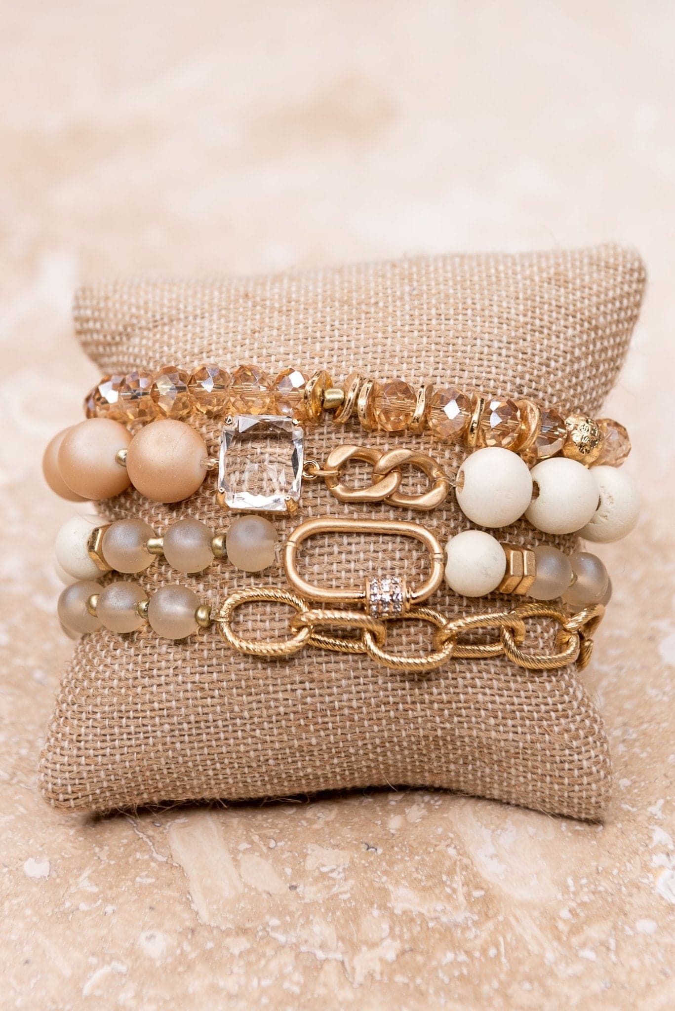 You Are Unique Beaded Stretch Bracelet Set Of 4 -AVAH