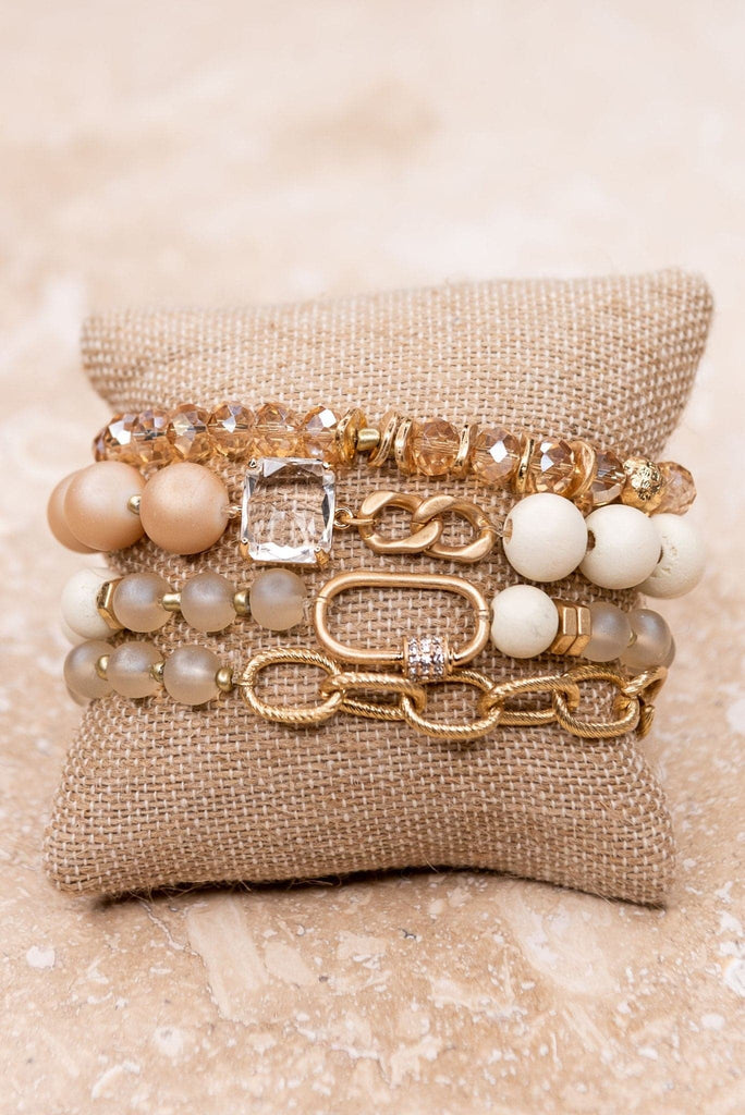 You Are Unique Beaded Stretch Bracelet Set Of 4 - Avah Couture
